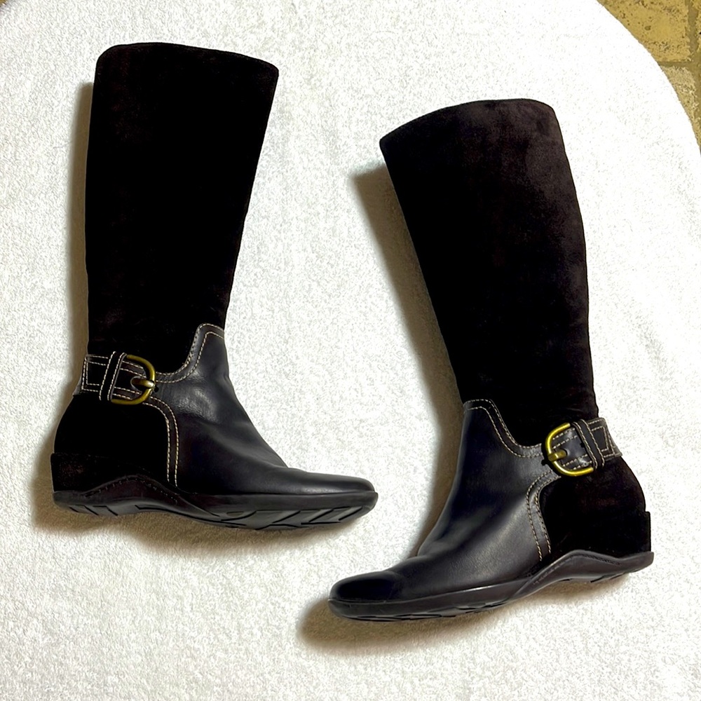 Antonio Melani Suede and Leather Boots Made in Brazil Size 8.5 M